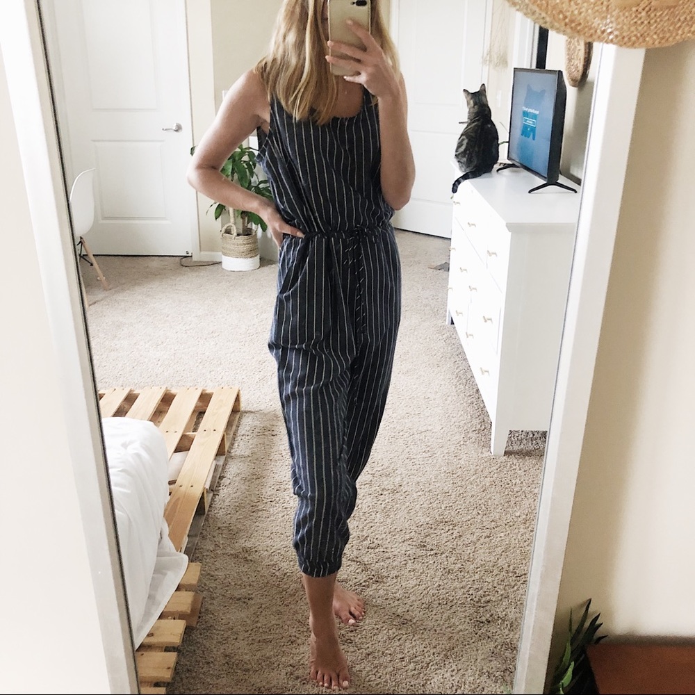NWT Anthropologie DREW Striped Drawstring Jumpsuit